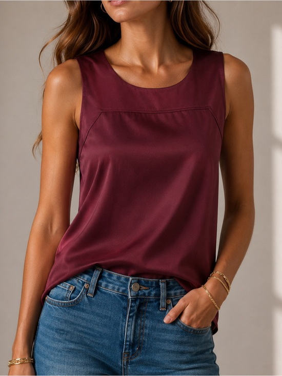 Ann Taylor Tops - Ann Taylor Burgundy Sleeveless Camisole Top